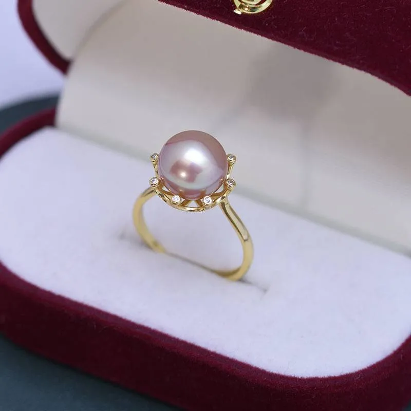 10-11mm Freshwater Pearl Cubic Zirconia Ring