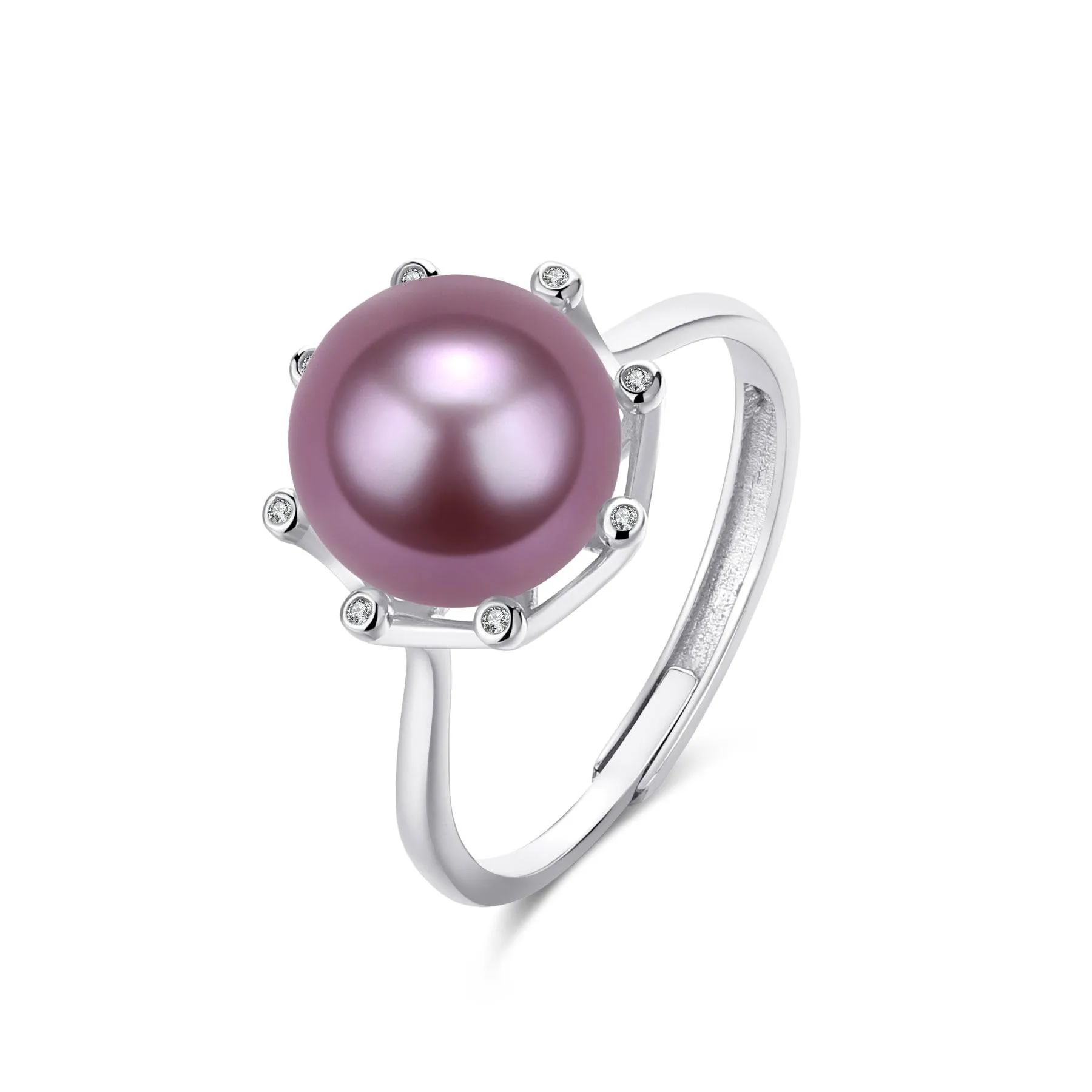 10-11mm Freshwater Pearl Cubic Zirconia Ring