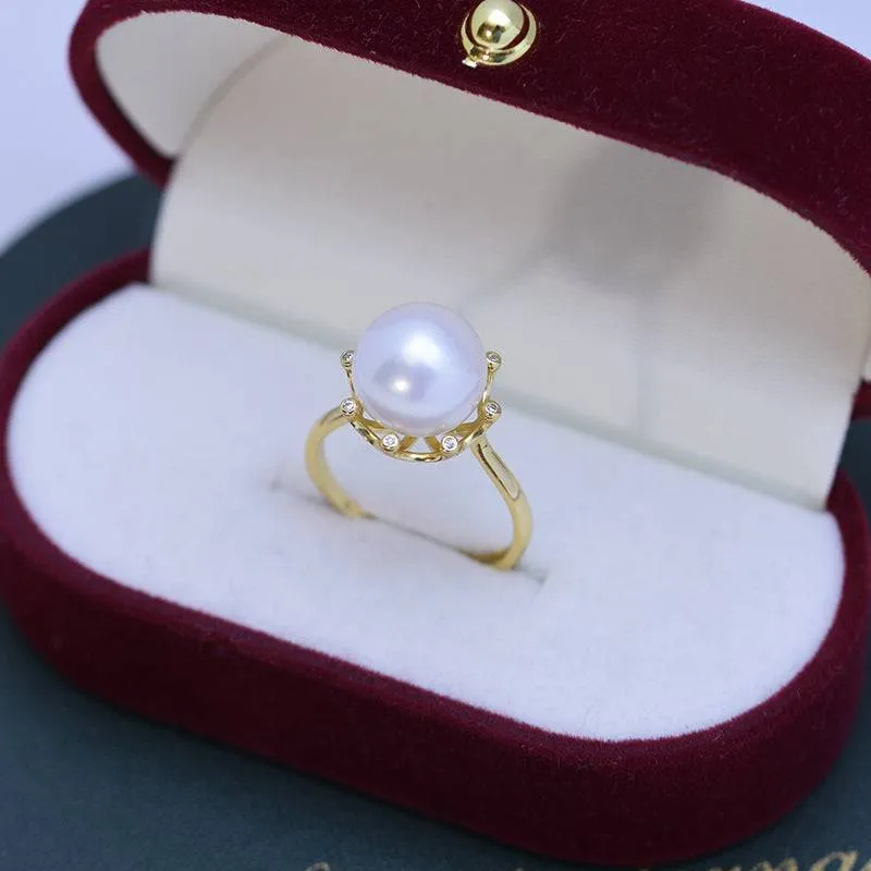 10-11mm Freshwater Pearl Cubic Zirconia Ring