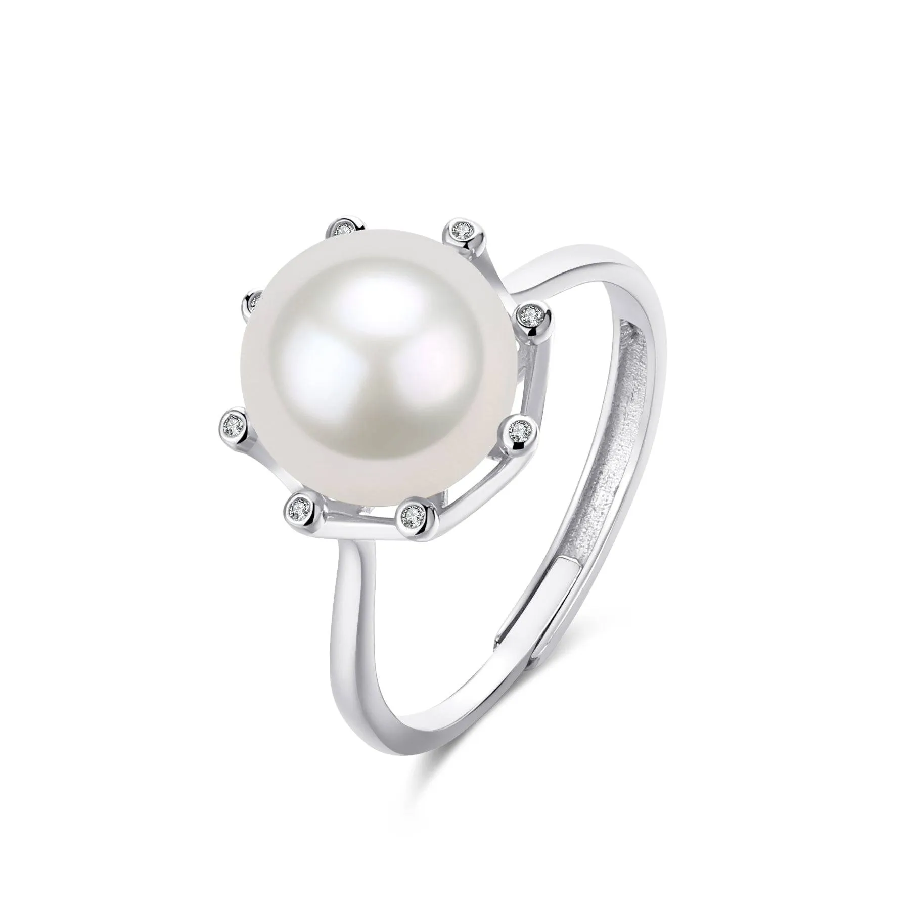 10-11mm Freshwater Pearl Cubic Zirconia Ring