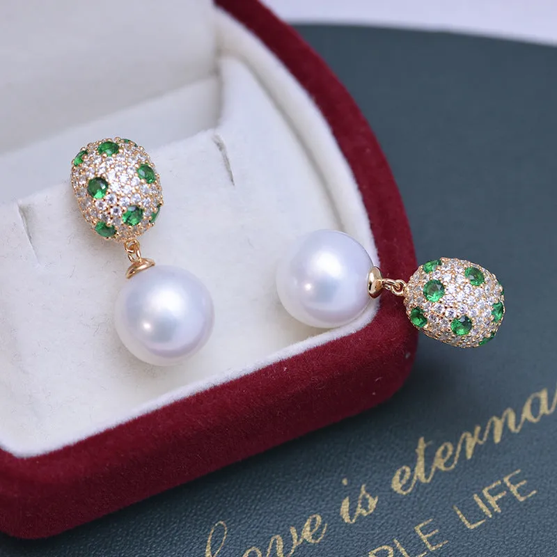 11-12mm Freshwater Pearl Floral & Aveline Earrings