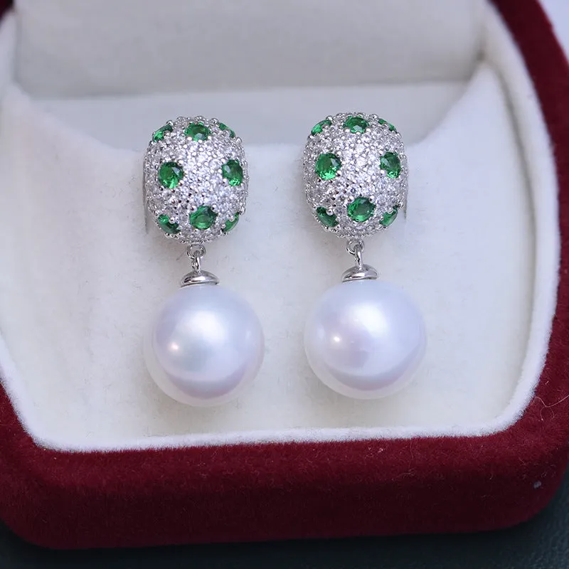 11-12mm Freshwater Pearl Floral & Aveline Earrings