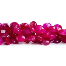 11-13mm Dark Raspberry Chalcedony Faceted Hearts 8 inch 43 Beads