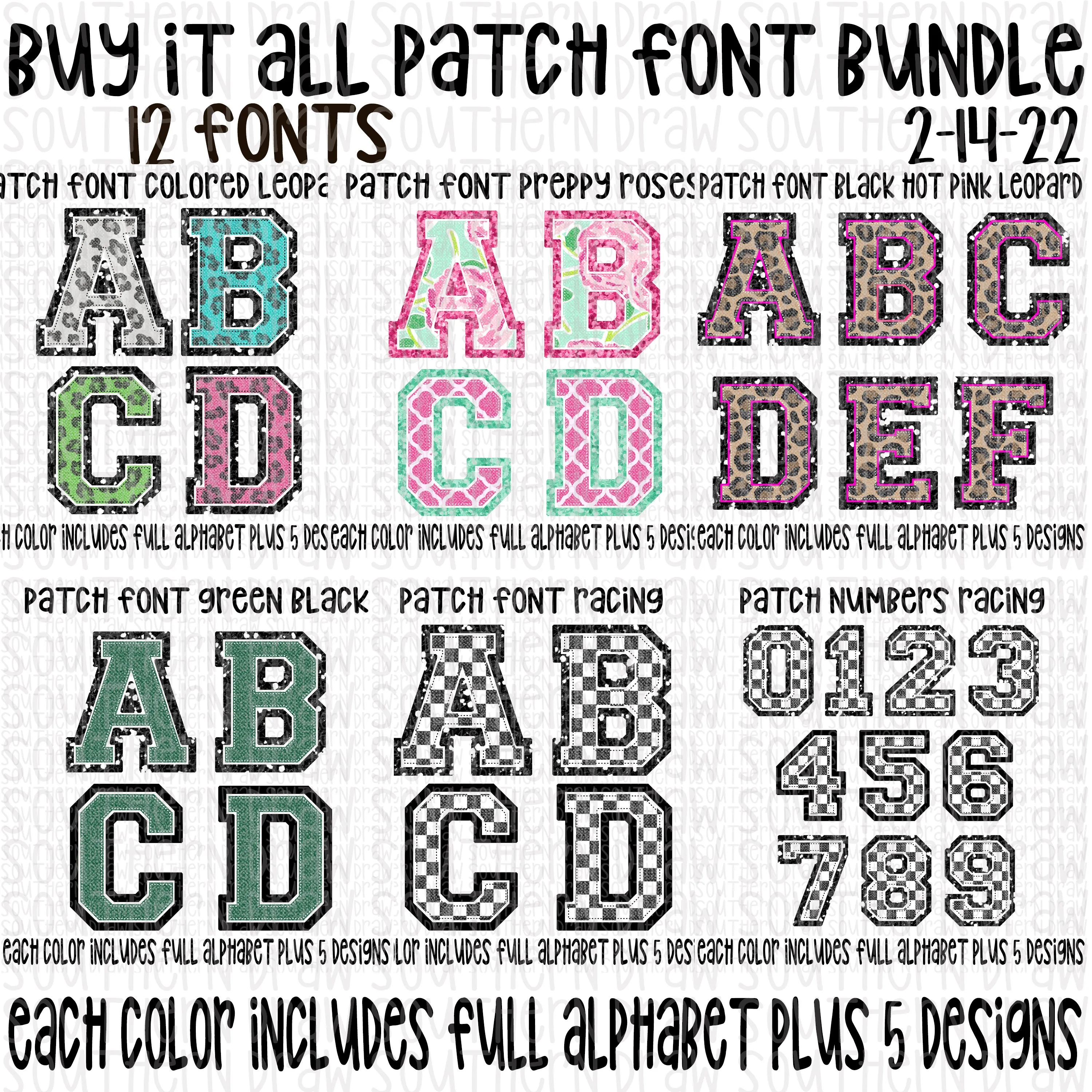 12 Patch Fonts BUY IT ALL Bundle 2-14-22