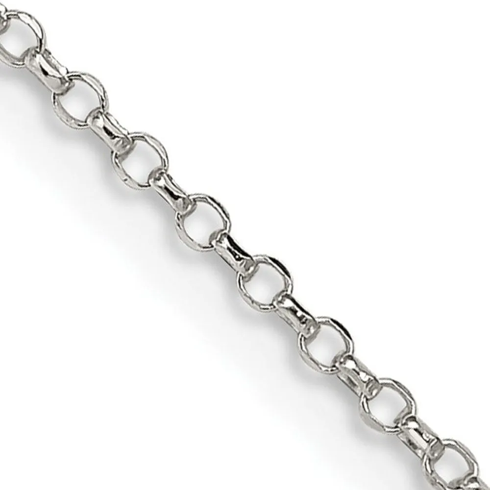 1.5mm Sterling Silver D/C Solid Open Cable Chain Necklace