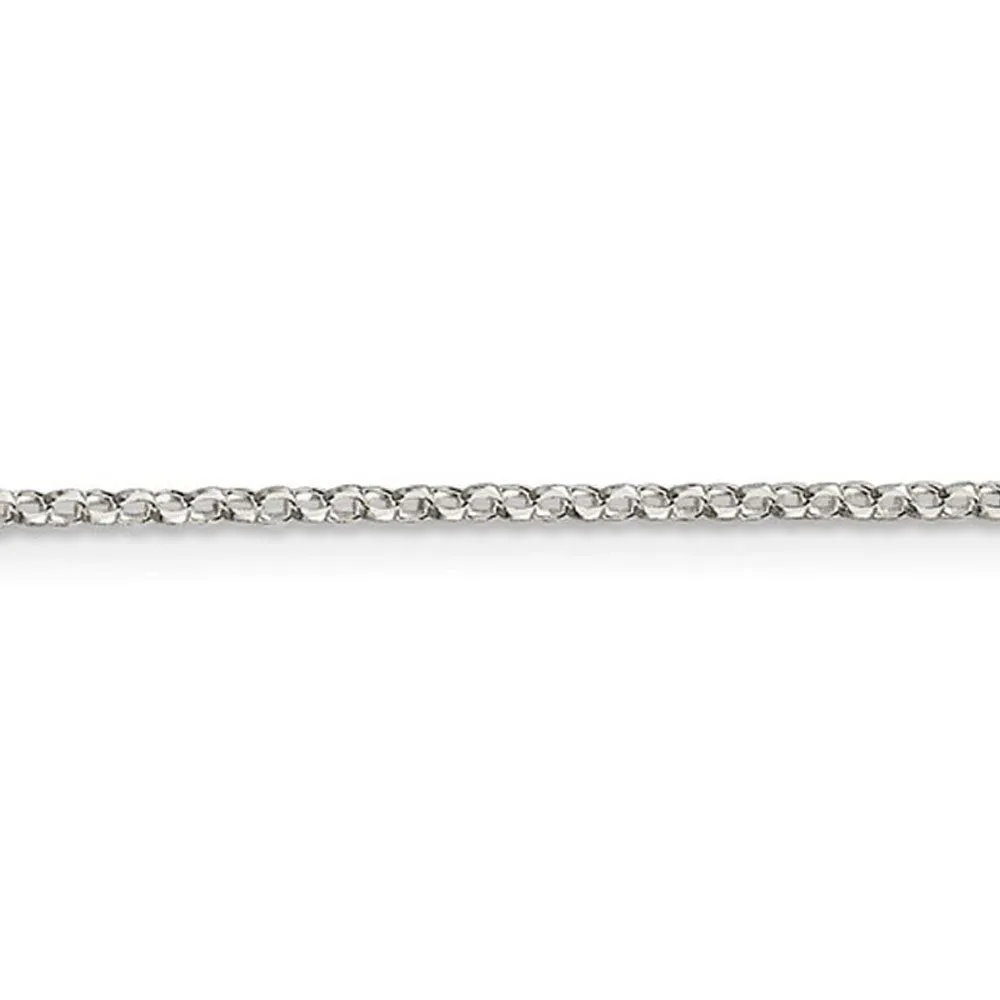 1.5mm Sterling Silver D/C Solid Open Cable Chain Necklace