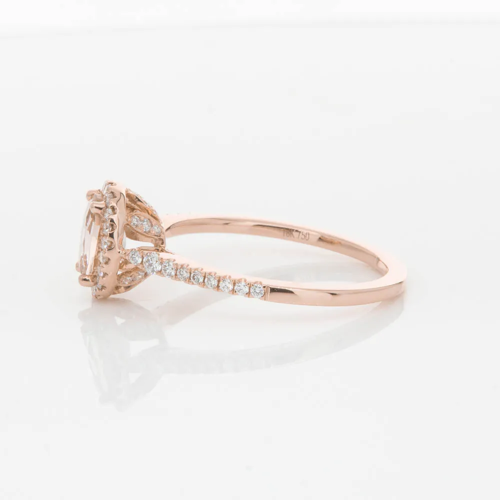 18ct Rose Gold .65ct Morganite & Diamond Mini Sierra Ring