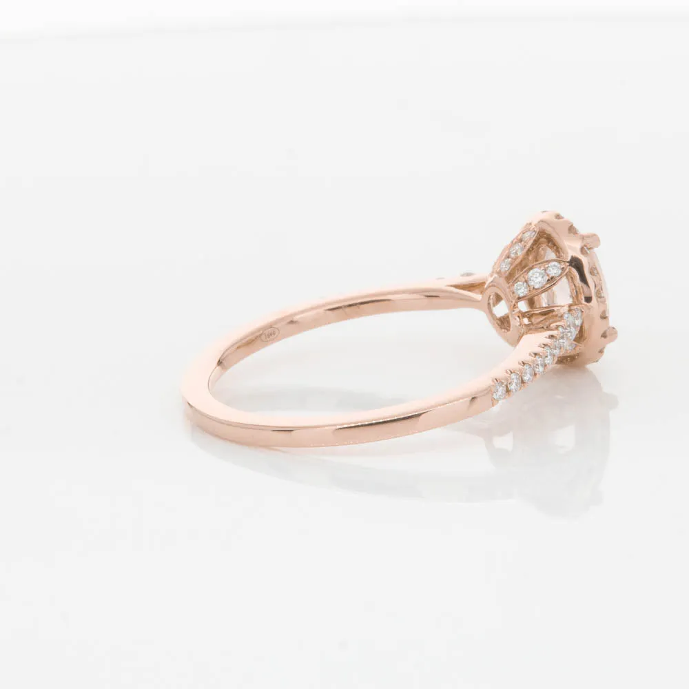 18ct Rose Gold .65ct Morganite & Diamond Mini Sierra Ring