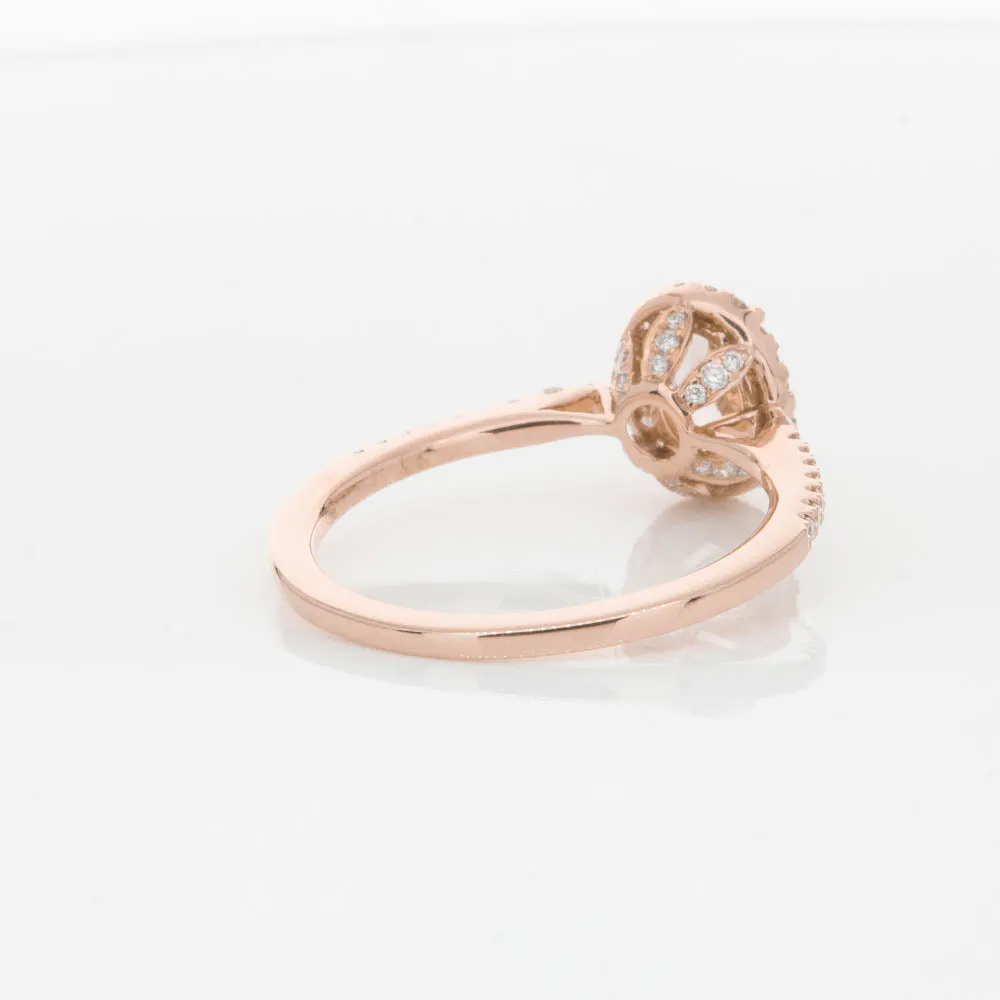 18ct Rose Gold .65ct Morganite & Diamond Mini Sierra Ring