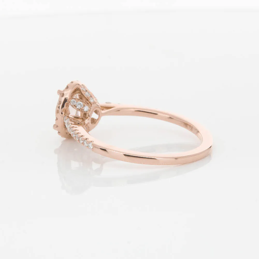 18ct Rose Gold .65ct Morganite & Diamond Mini Sierra Ring