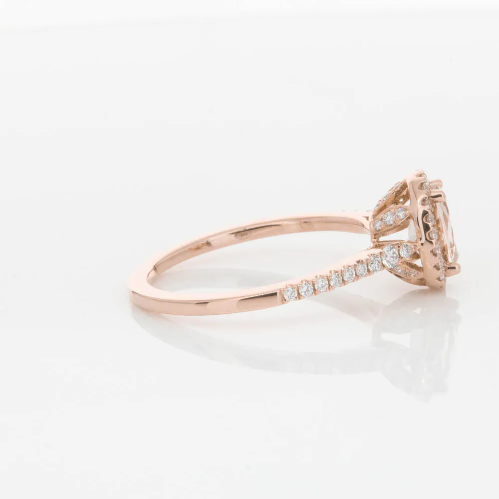 18ct Rose Gold .65ct Morganite & Diamond Mini Sierra Ring