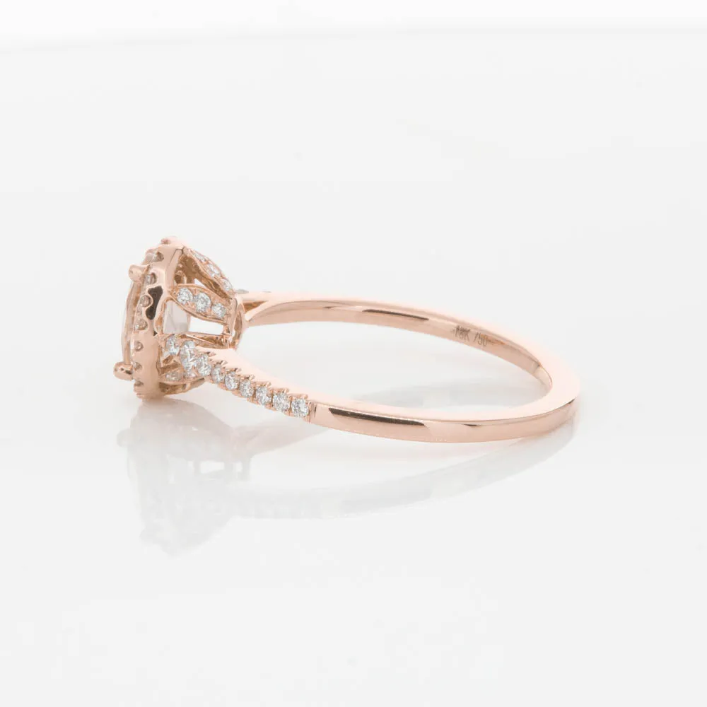 18ct Rose Gold .65ct Morganite & Diamond Mini Sierra Ring