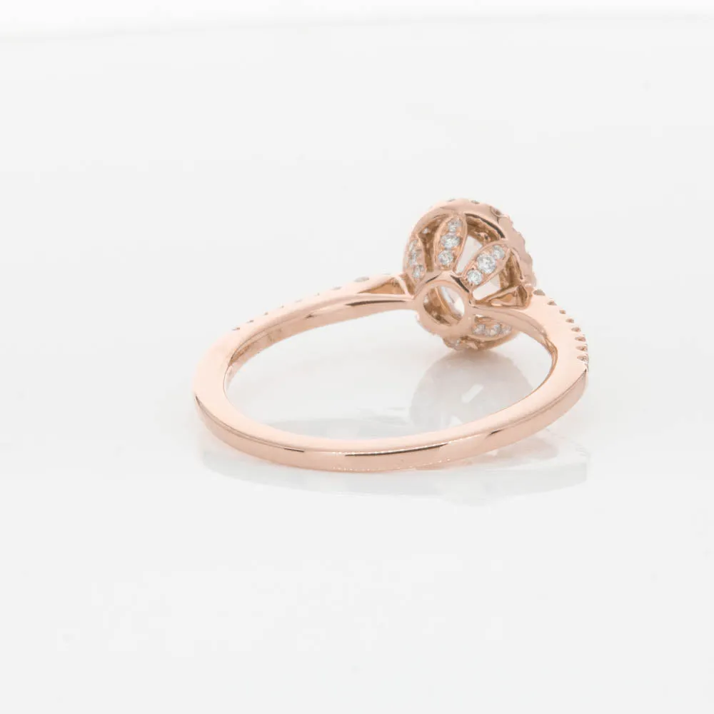 18ct Rose Gold .65ct Morganite & Diamond Mini Sierra Ring