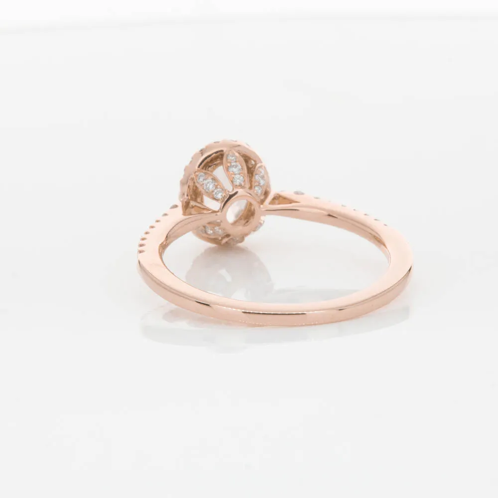 18ct Rose Gold .65ct Morganite & Diamond Mini Sierra Ring