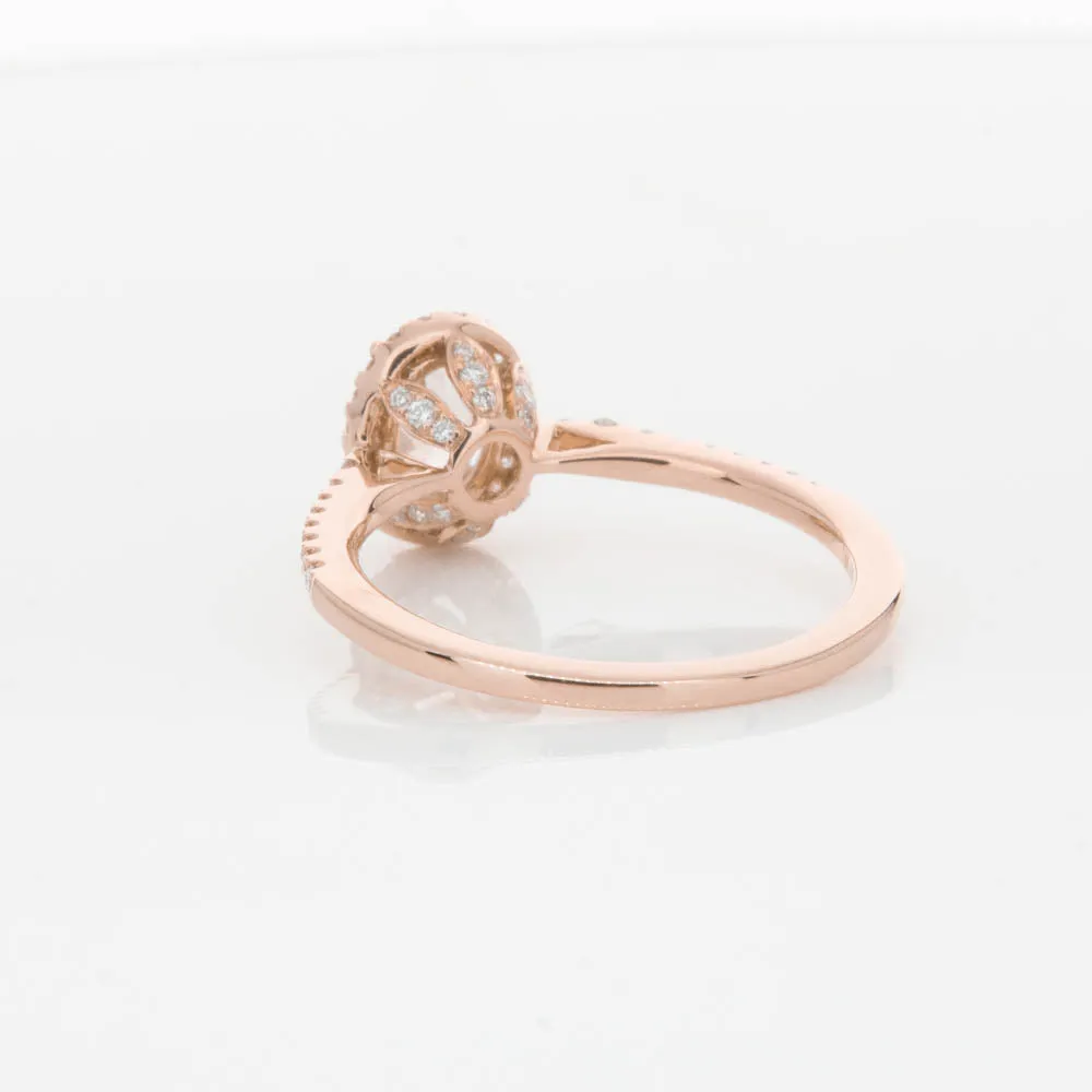 18ct Rose Gold .65ct Morganite & Diamond Mini Sierra Ring