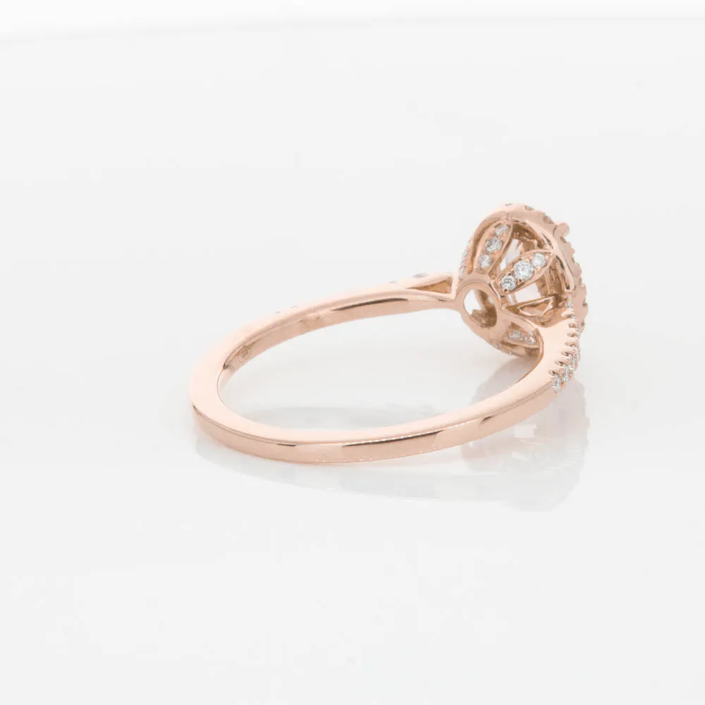 18ct Rose Gold .65ct Morganite & Diamond Mini Sierra Ring