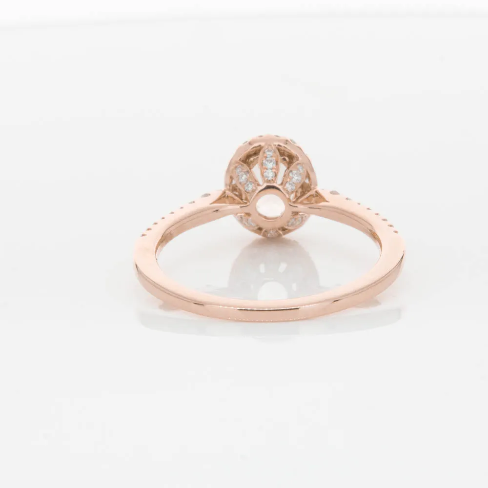 18ct Rose Gold .65ct Morganite & Diamond Mini Sierra Ring