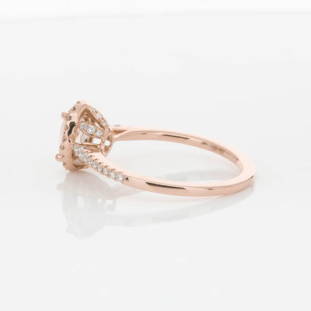 18ct Rose Gold .65ct Morganite & Diamond Mini Sierra Ring