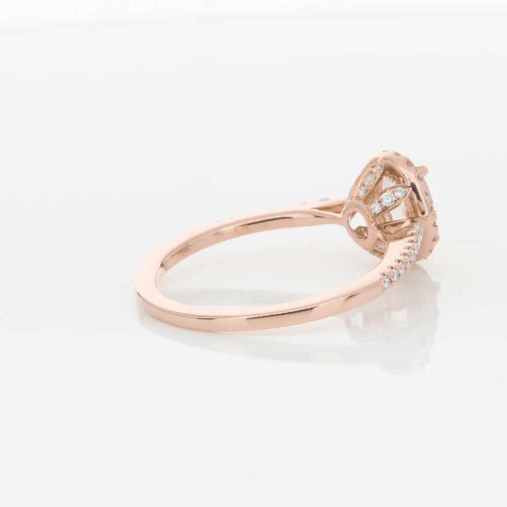 18ct Rose Gold .65ct Morganite & Diamond Mini Sierra Ring