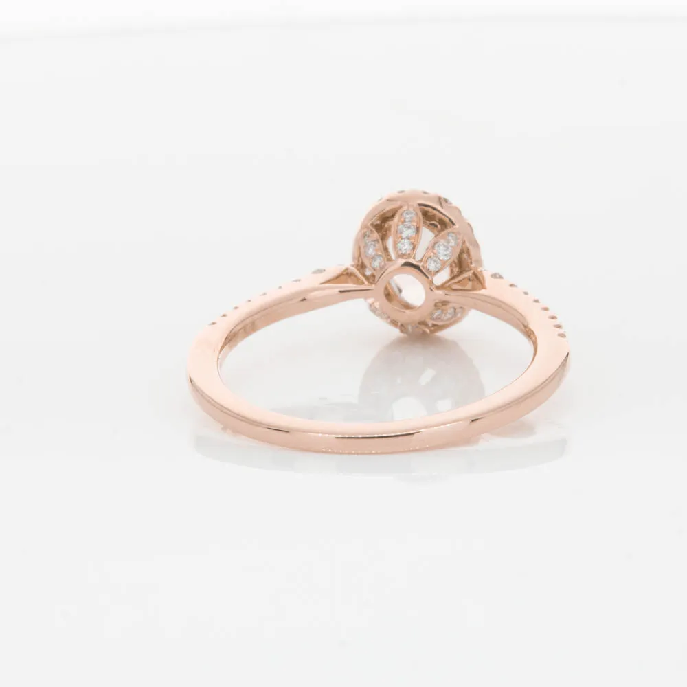 18ct Rose Gold .65ct Morganite & Diamond Mini Sierra Ring