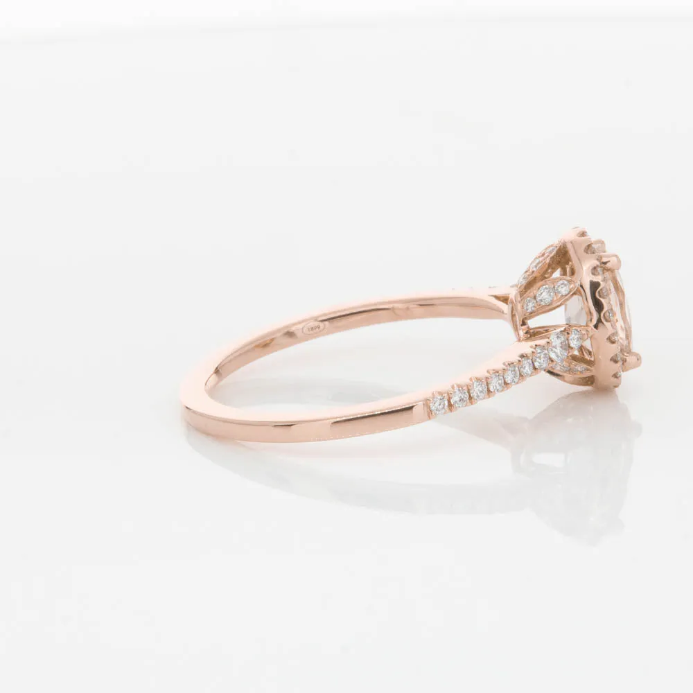 18ct Rose Gold .65ct Morganite & Diamond Mini Sierra Ring