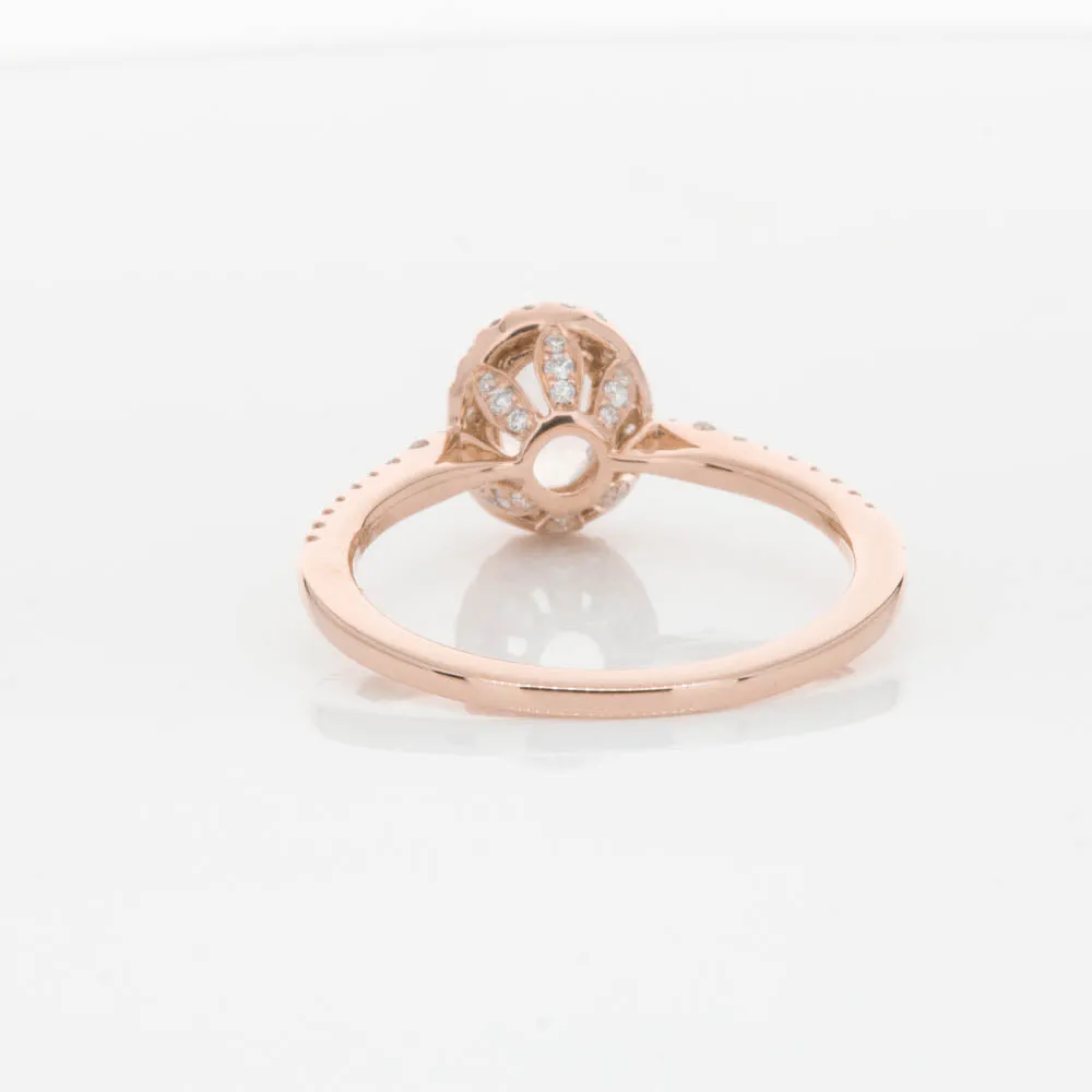 18ct Rose Gold .65ct Morganite & Diamond Mini Sierra Ring