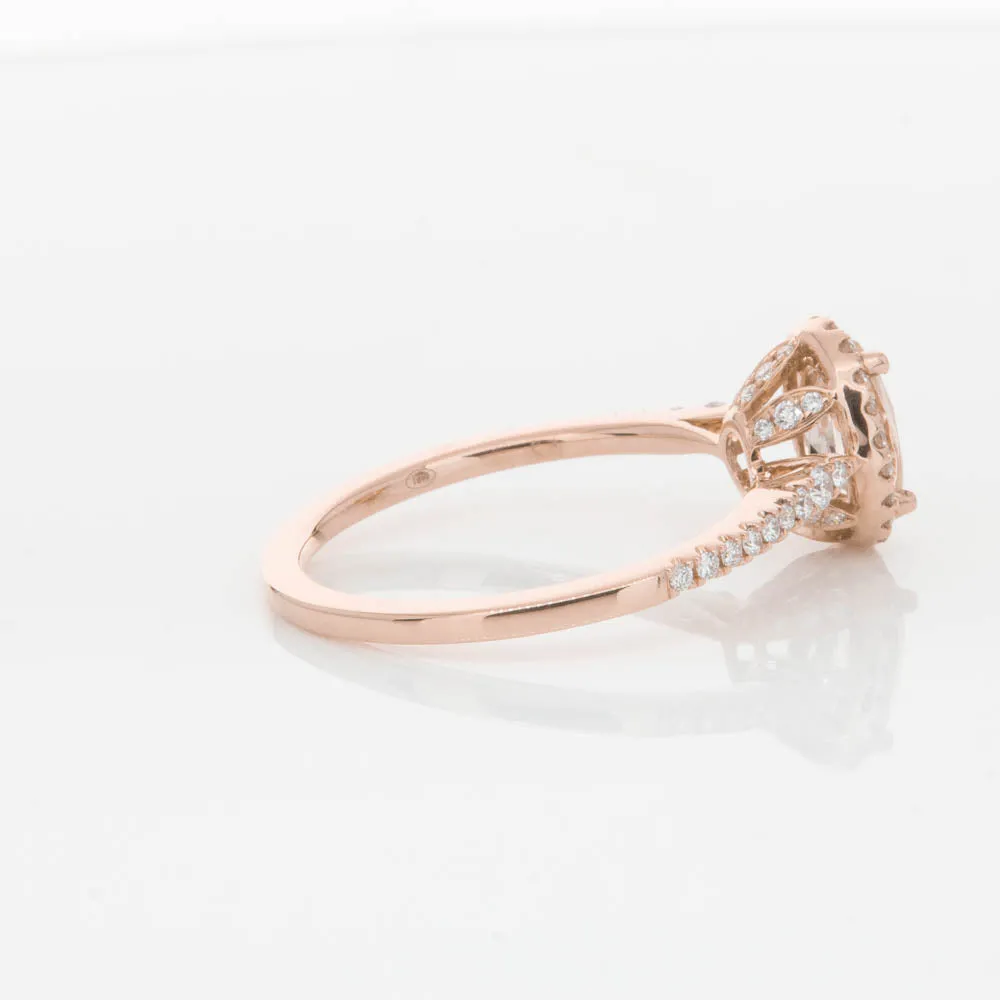 18ct Rose Gold .65ct Morganite & Diamond Mini Sierra Ring