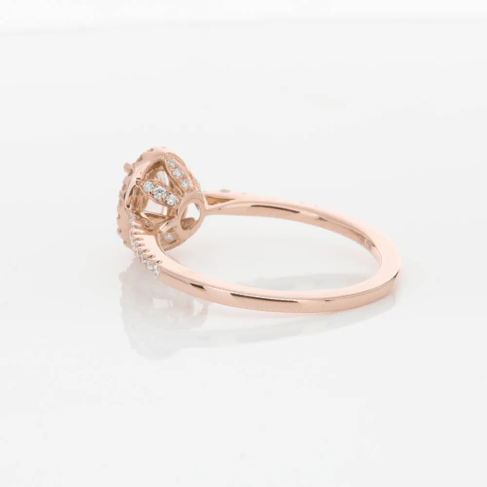 18ct Rose Gold .65ct Morganite & Diamond Mini Sierra Ring