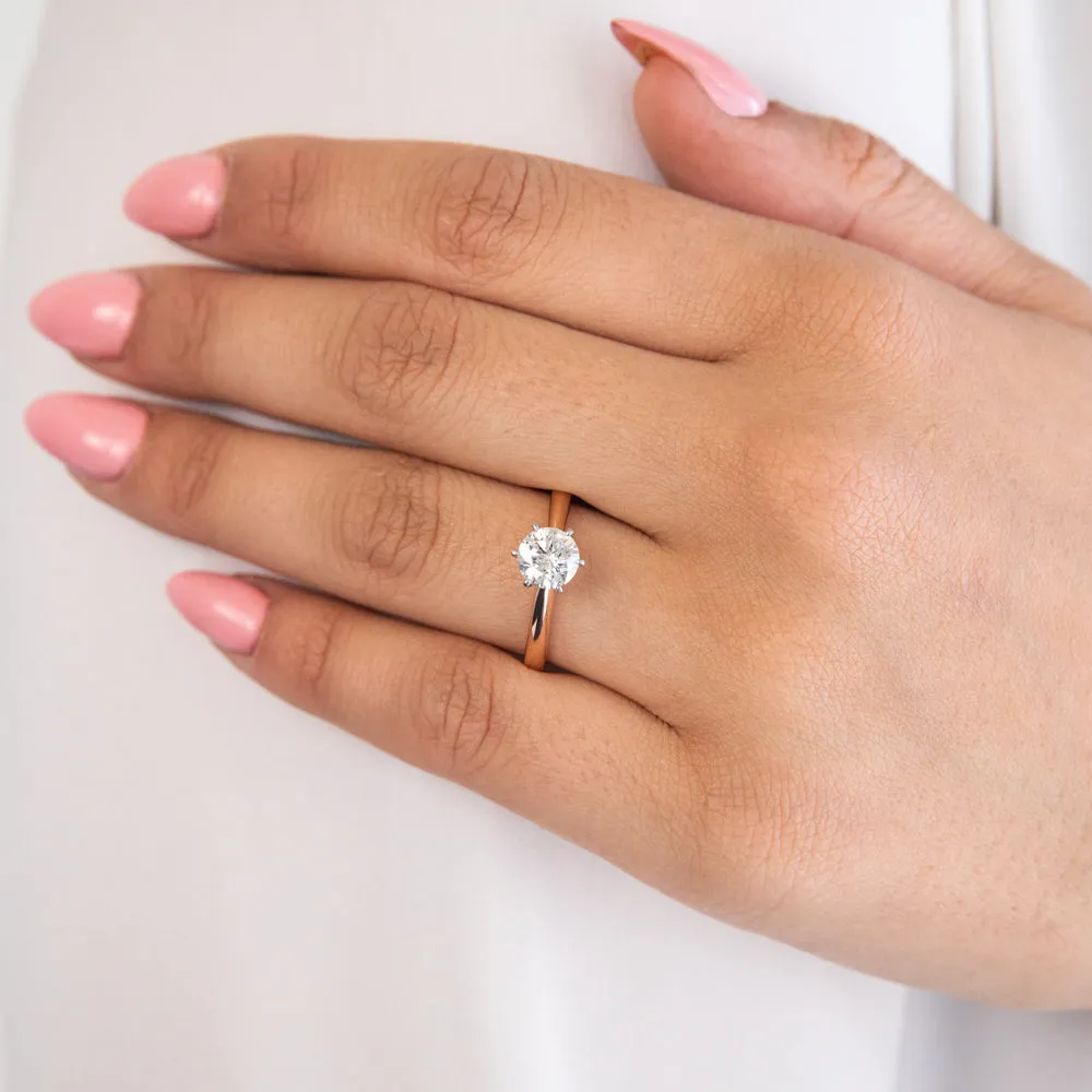 18ct Rose Gold Solitaire Ring With 1 Carat Diamond