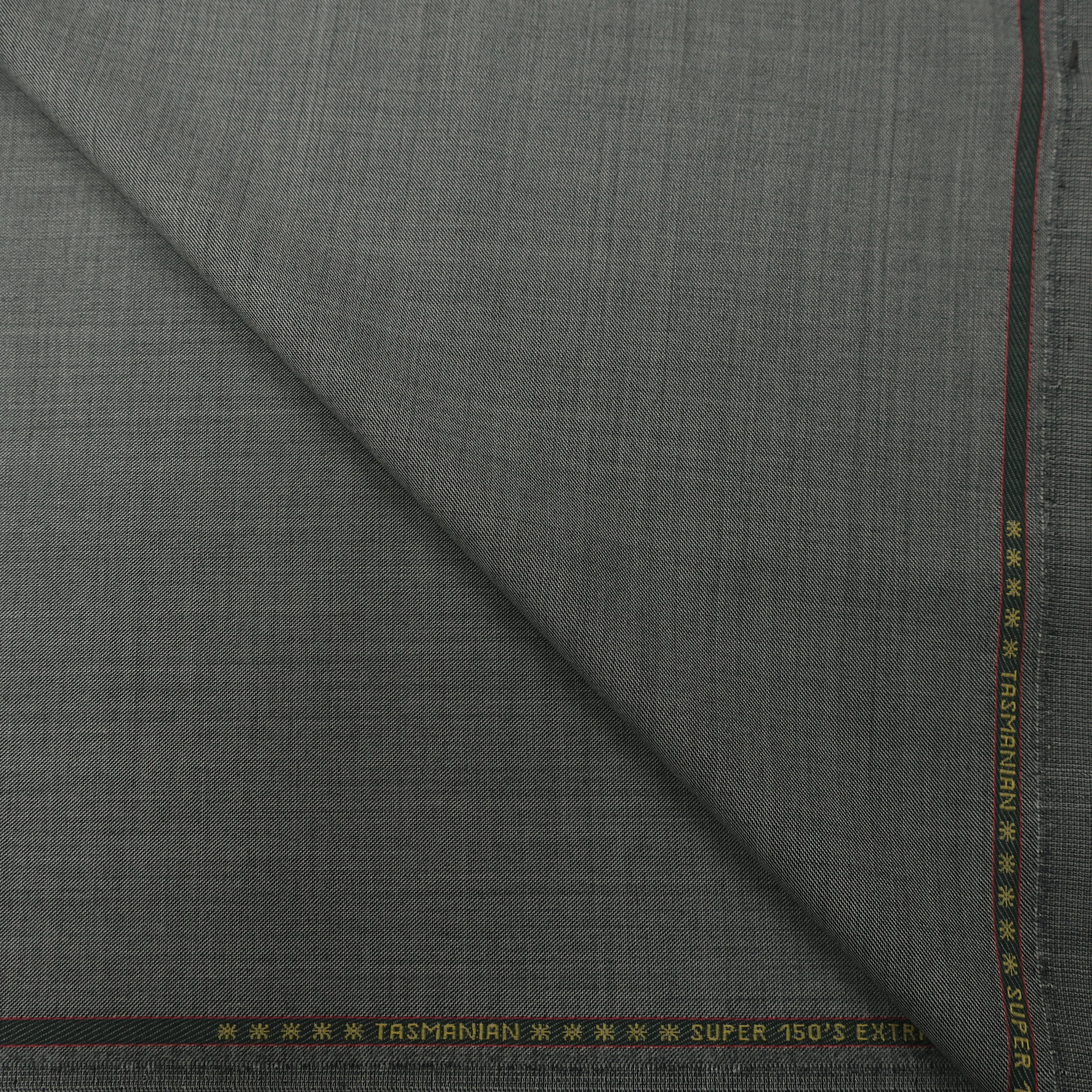 2.40 YDS Grey Crosshatch Super 150s Tasmanian 100% Wool Loro Piana Fabric