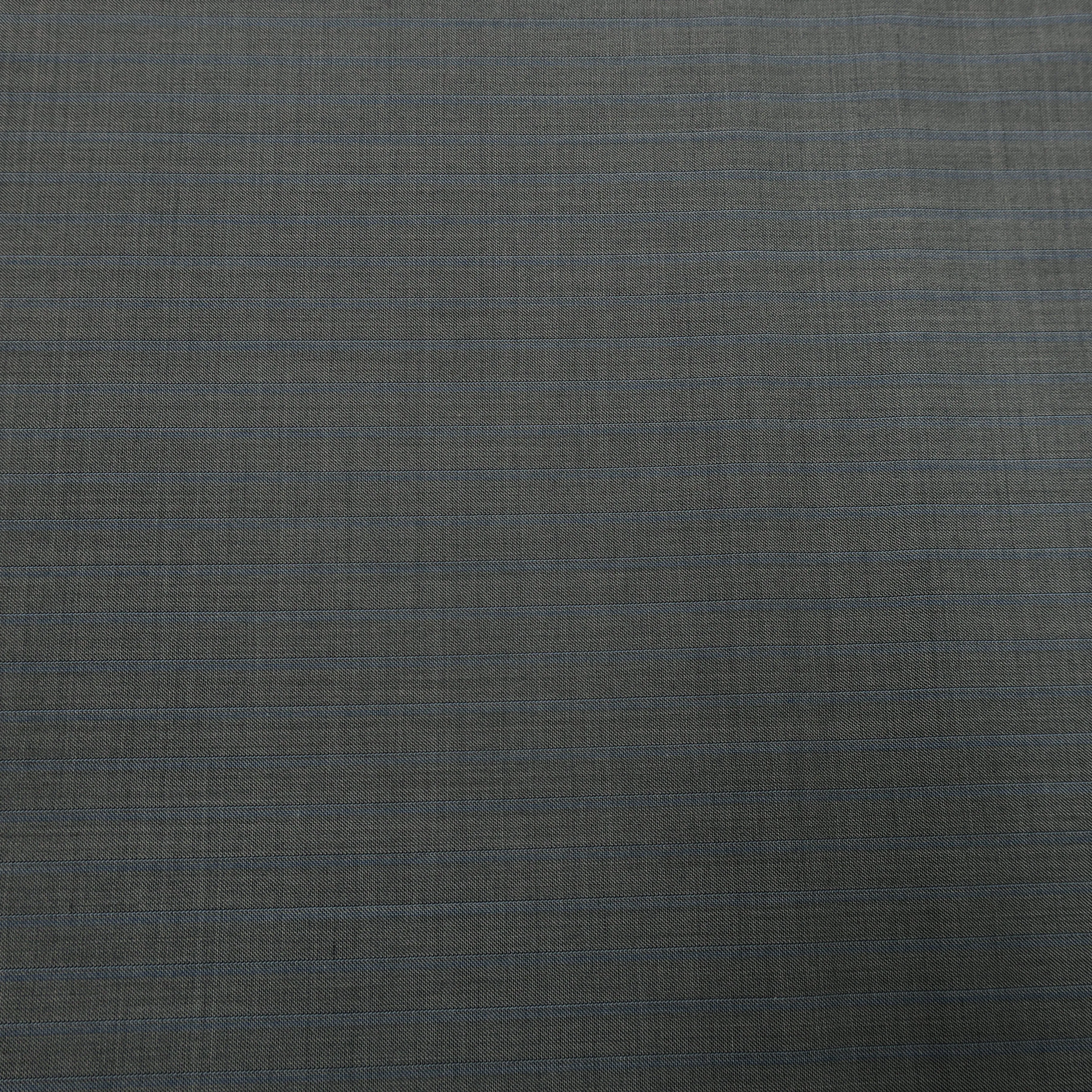 4 YDS Oslo Gray and Blue Chalkstripe Wool Loro Piana Fabric