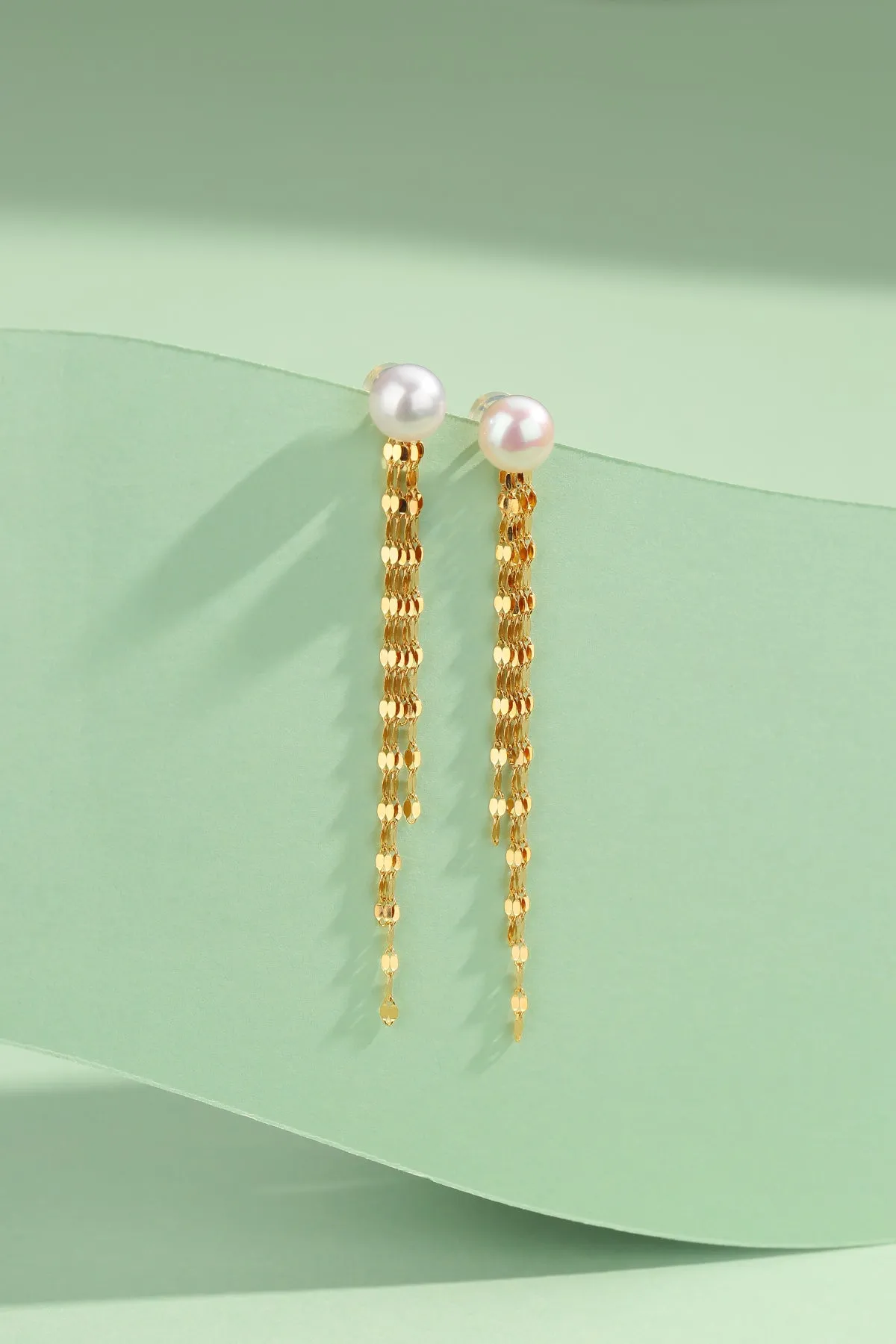 6-7mm Freshwater Pearl & Tassel Earrings