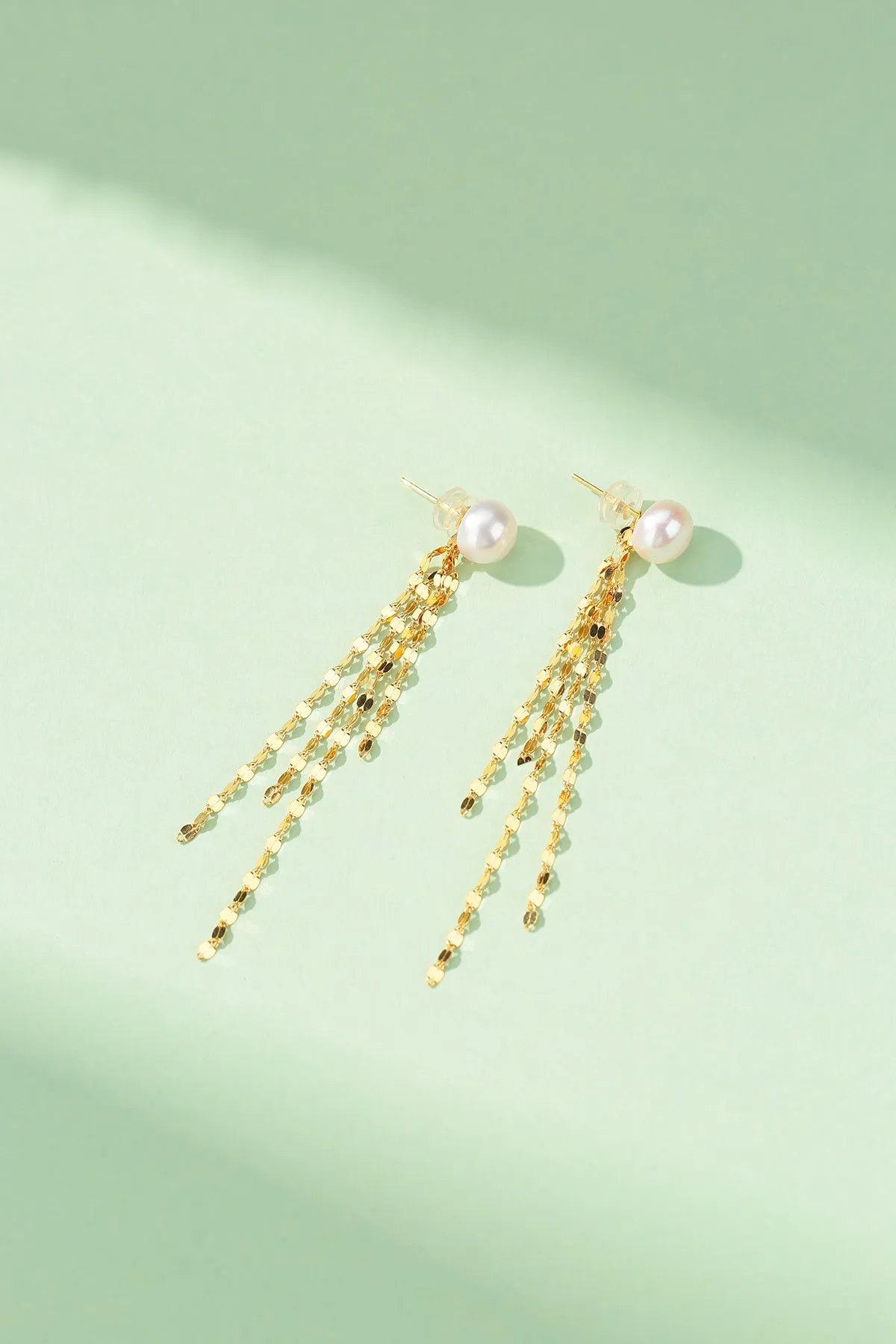 6-7mm Freshwater Pearl & Tassel Earrings