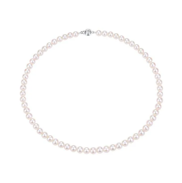 6.5-7.5mm White Freshwater Pearl Necklace