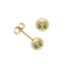 9ct Yellow Gold 6mm Ball Stud Earrings