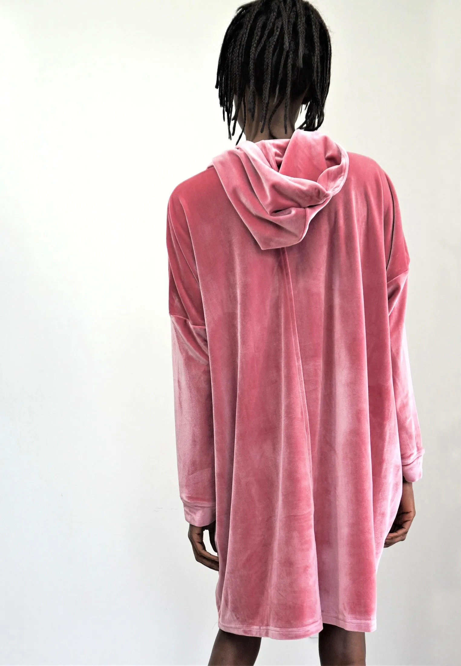 ABSOLUTE HOODIE DRESS DUSKY PINK