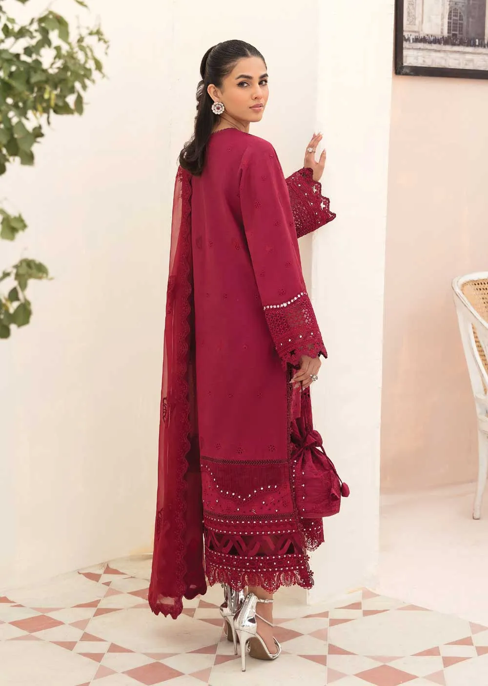 ACL-08-R - Claret - Readymade - Chickenkari Lawn Collection by Afrozeh 2023