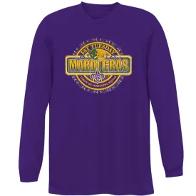 Adult Mardi Gras Fat Tuesday Purple Long Sleeve Tee-shirt