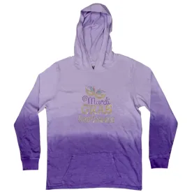 Adult Mardi Gras Ombre Tie-Dye Purple Hoodie