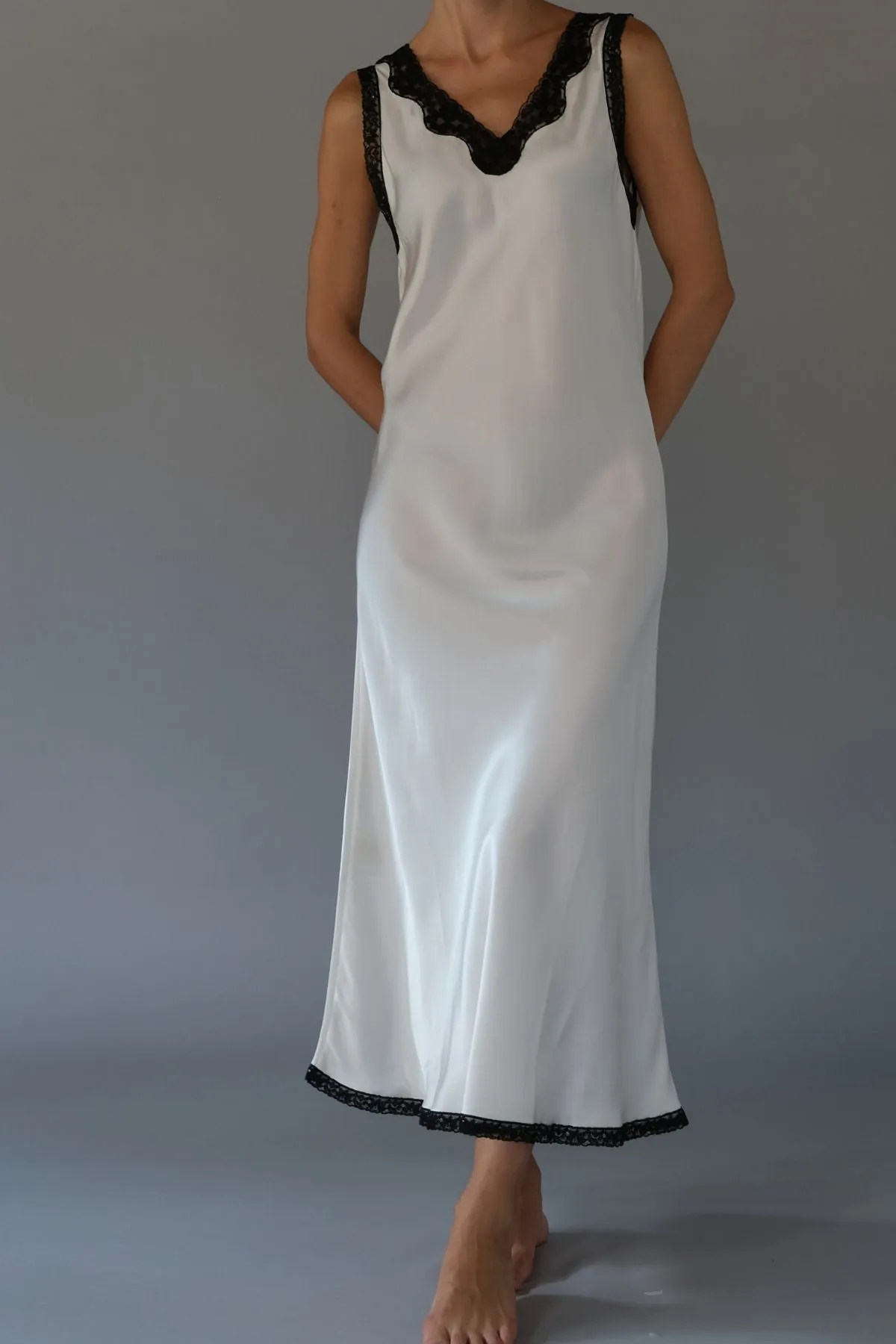 ALINA SILK LONG SLIP DRESS - Archive