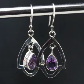 Amethyst Teardrop Dangle Earring