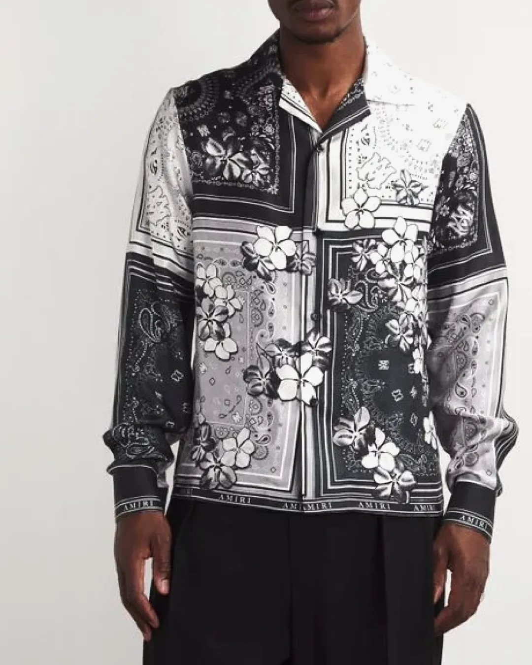 Amiri Paisley Patchwork Silk Shirt