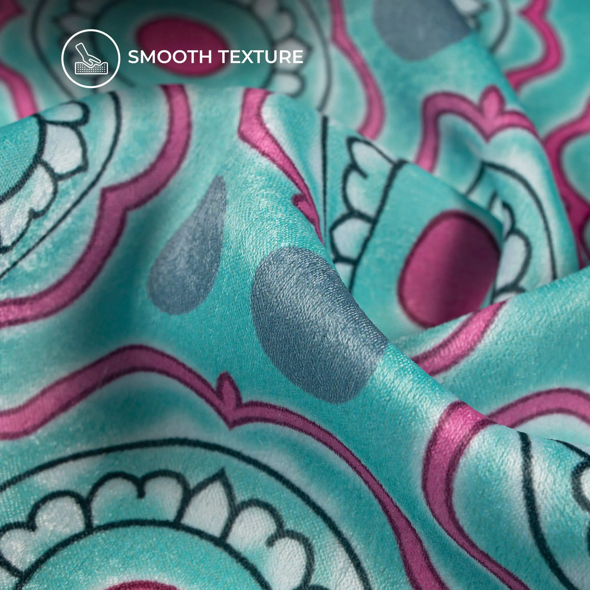 Ancient Floral Digital Print Lush Satin Fabric