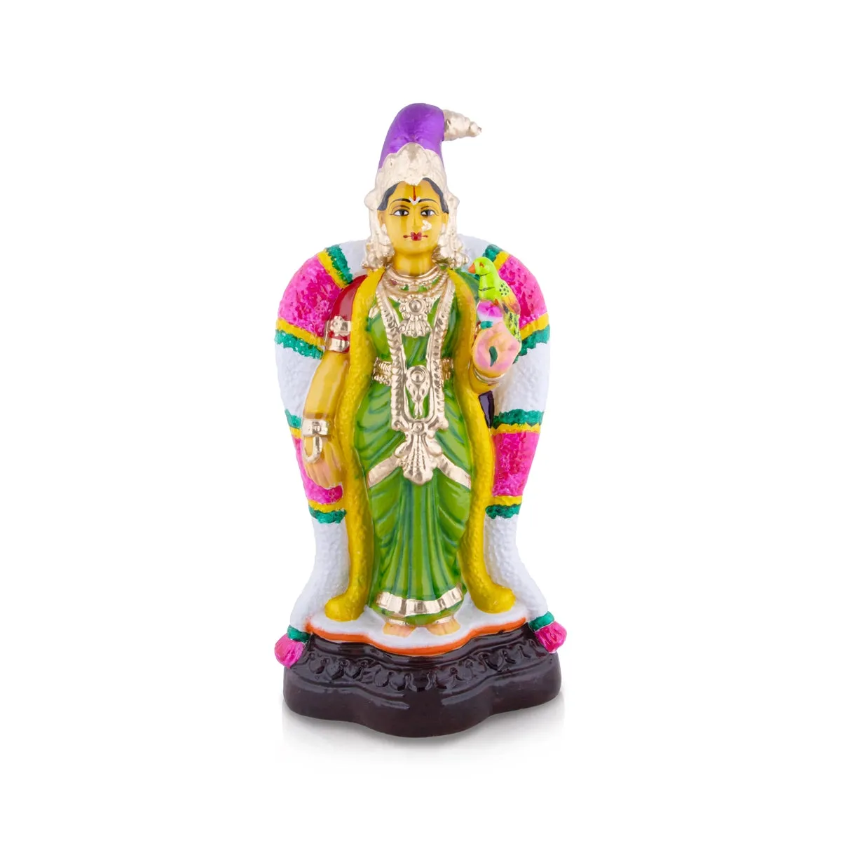 Andal Standing Clay Golu Bommai - 17 x 8 Inches | Giri Golu Doll/ Navaratri Golu Bomma/Gombe/Bommai