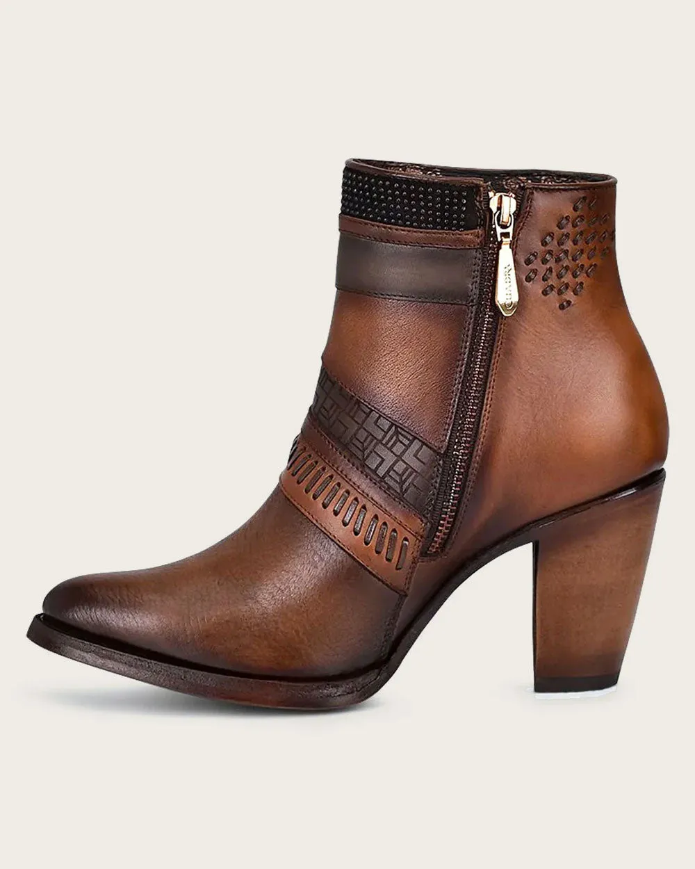 Ankle engraved honey bootie