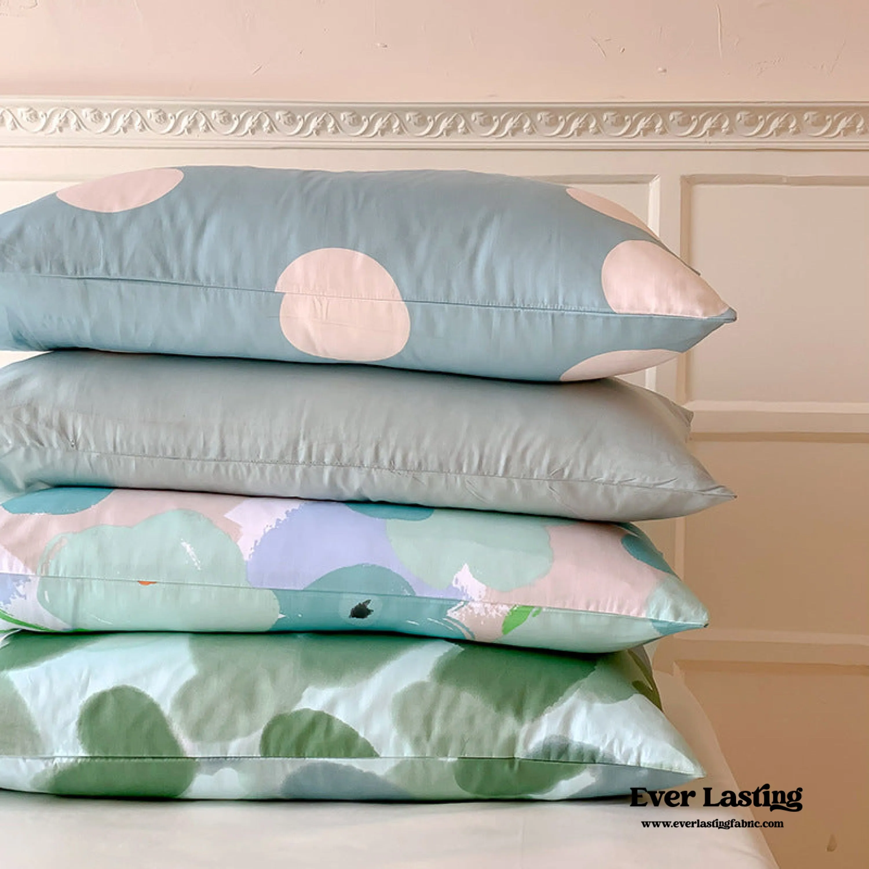 Assorted Cool Tone Floral & Patterned Pillowcases