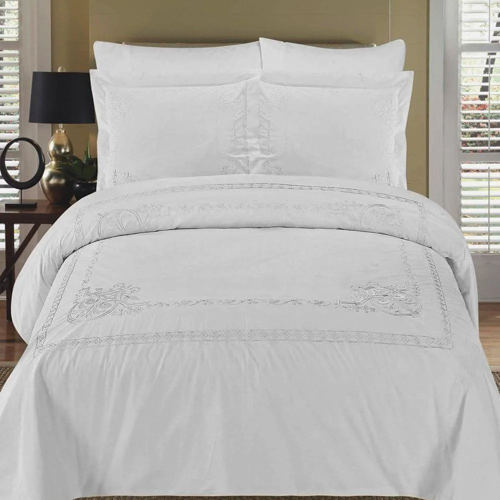 Athena Embroidered Cotton Duvet Cover Sets