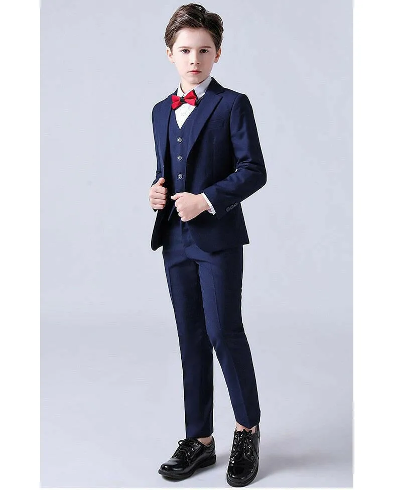 Baby Boys Plaid Wedding Suit with Bowtie Set