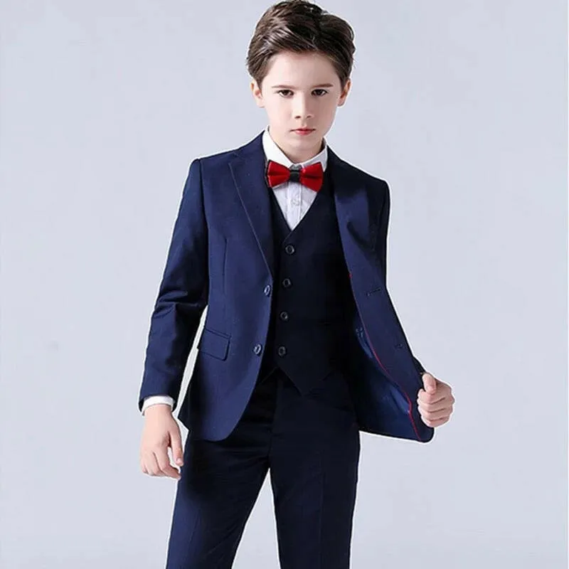 Baby Boys Plaid Wedding Suit with Bowtie Set