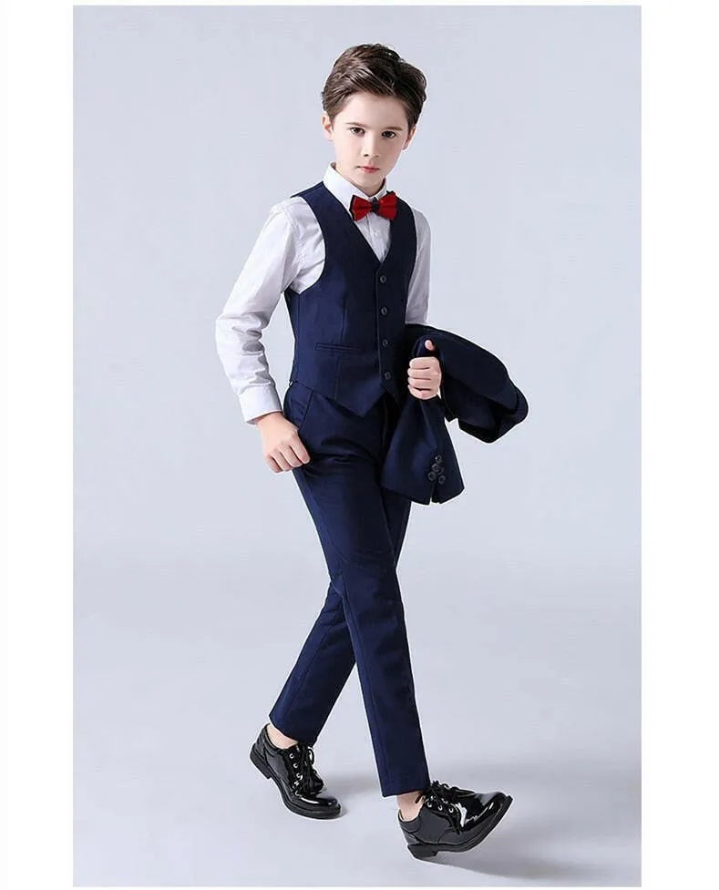 Baby Boys Plaid Wedding Suit with Bowtie Set